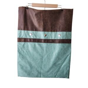 HI END ACCENTS Brown Green Metal Button QUEEN Accent Pillow Sham 21x27